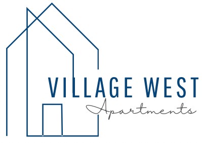 A logo for Village West Apartments is displayed.